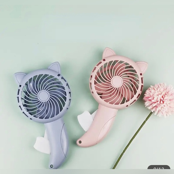 Pink Manual Powerful Cat Shaped Handheld Fan without Battery - Picture 3 of 6